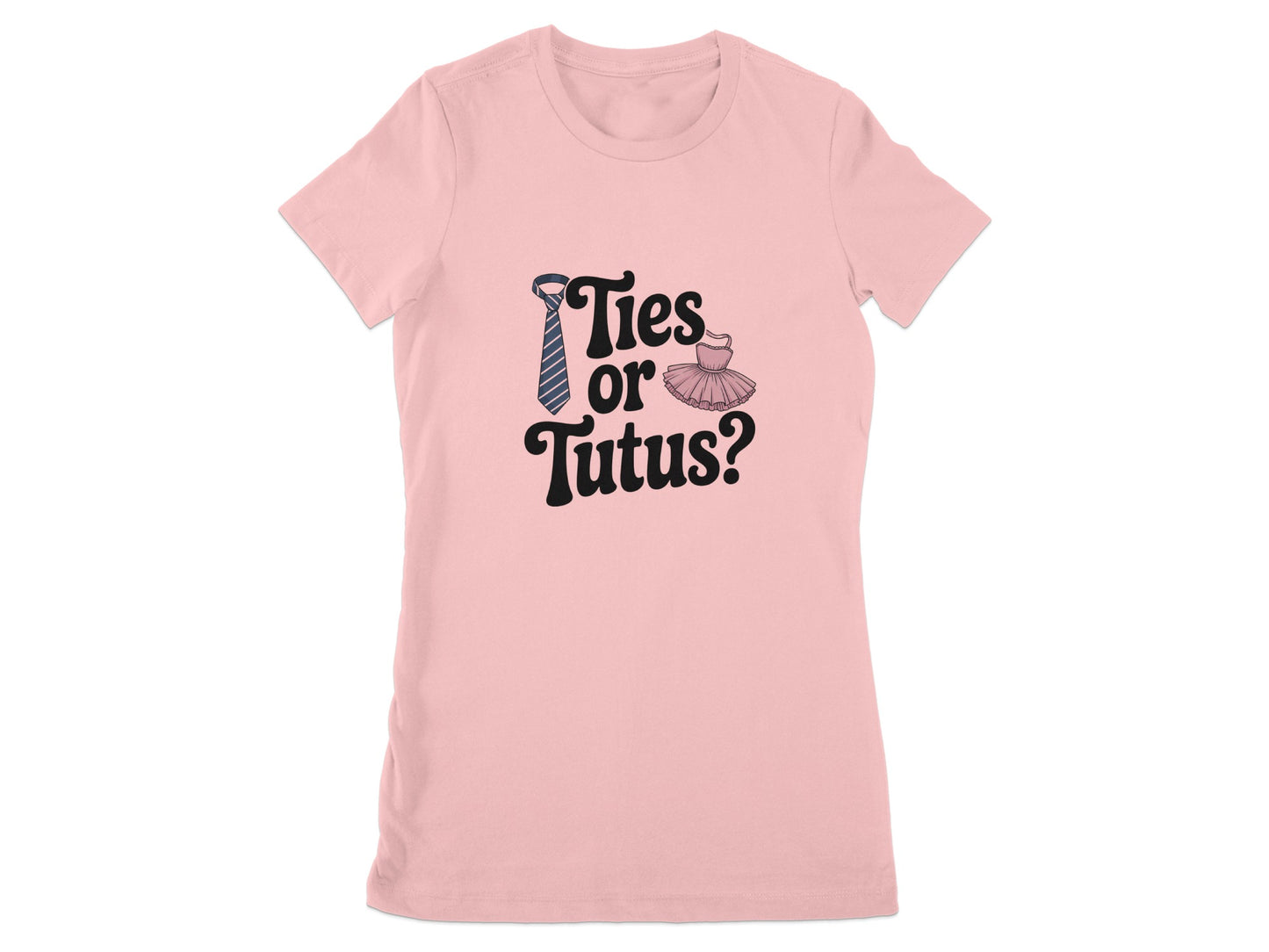 Ties or Tutus Graphic Pink Novelty Shirt product