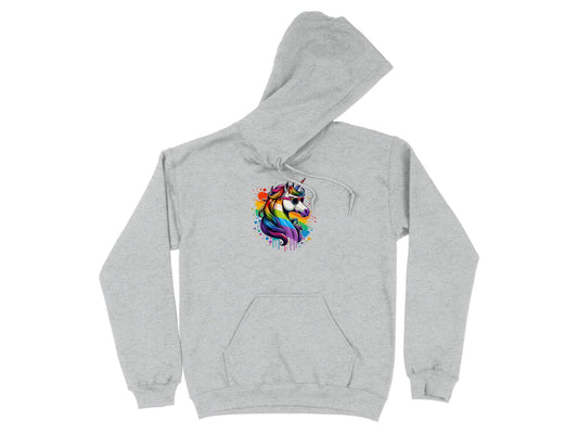 Colorful Unicorn Graphic on Gray Hoodie product type