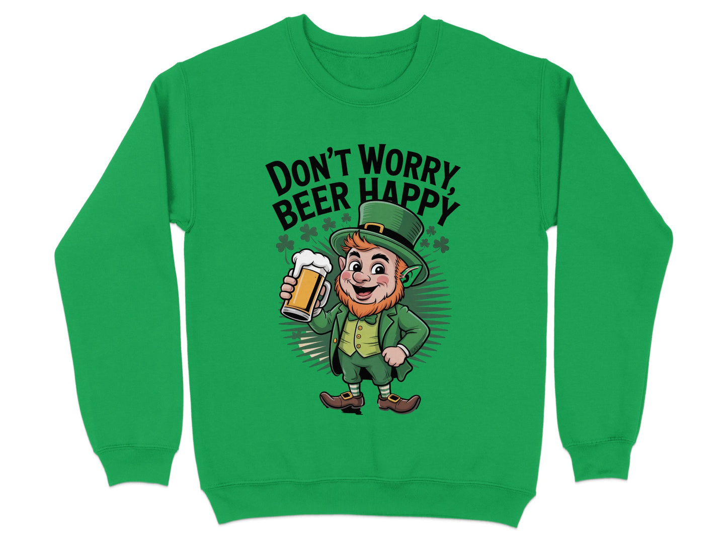 Don't Worry Beer Happy Green Sweater Product