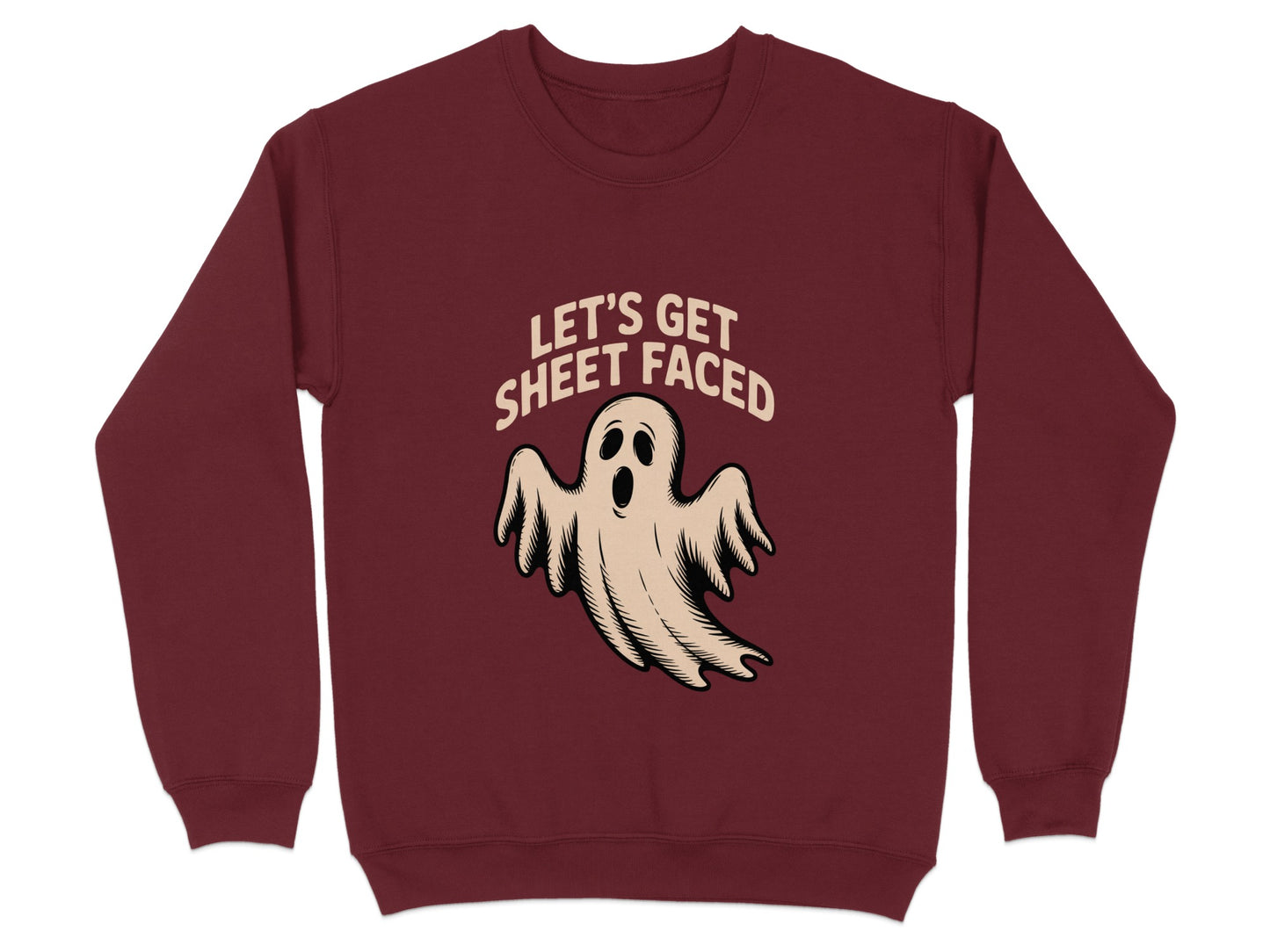 Let's Get Sheet Faced Ghost Design Sweatshirt product
