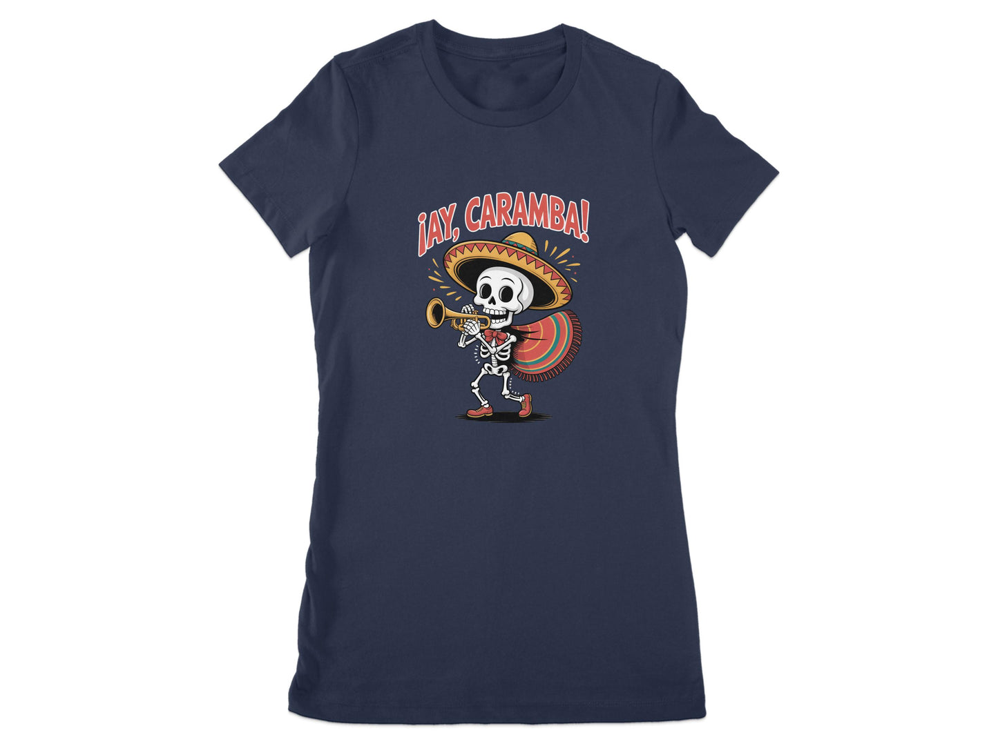 Funny Skeleton with Sombrero Ay Caramba T-Shirt product
