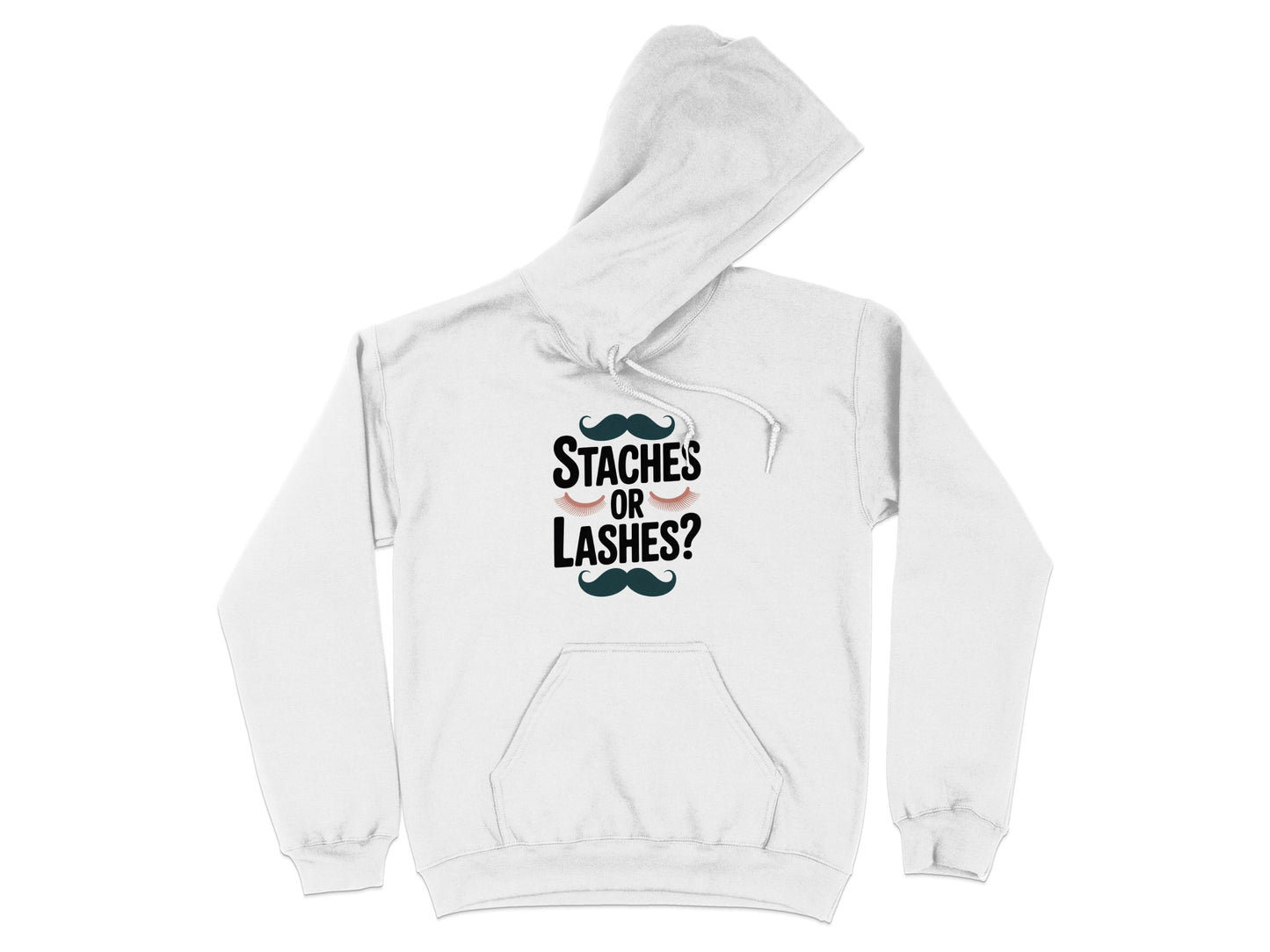 Staches or Lashes Graphic Print Hooded Sweatshirt product type