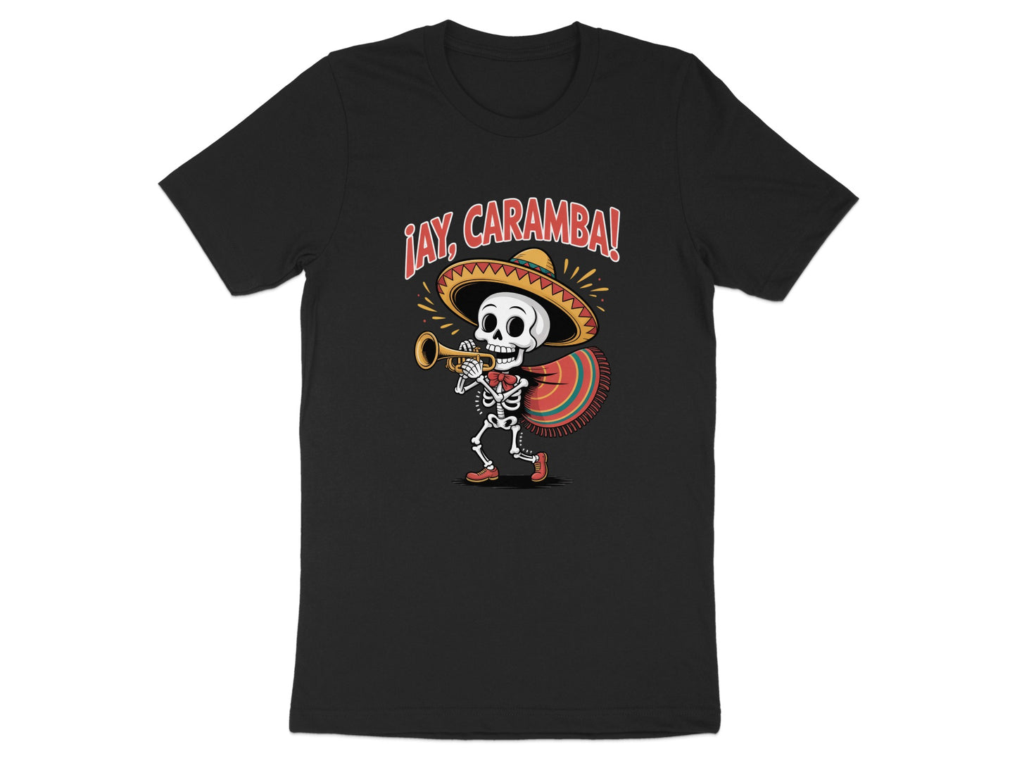Festive Skeleton Ay Caramba Graphic T Shirt Product