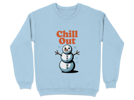 Chill Out Smiling Snowman Graphic Sweatshirt product