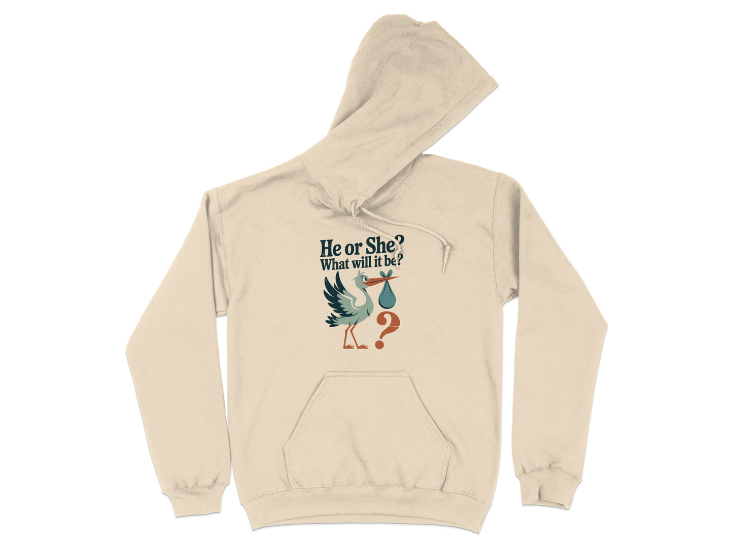 Gender Reveal He or She Stork Themed Hoodie product