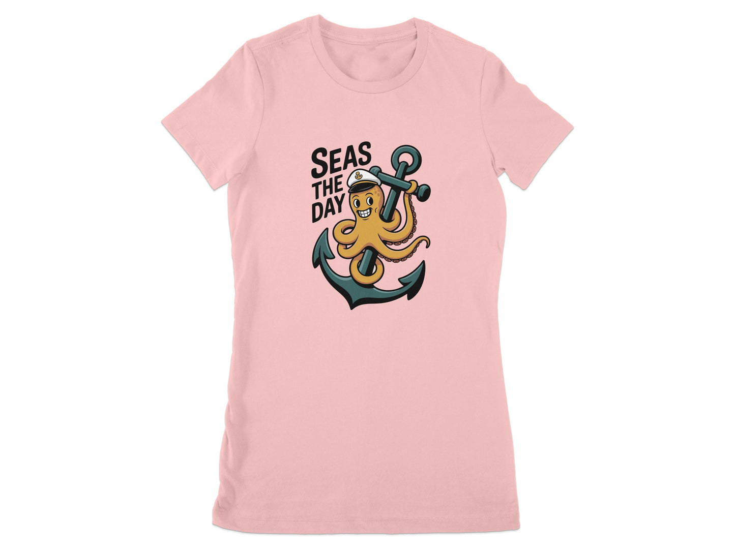 Seas the Day Octopus Anchor Graphic T-Shirt product