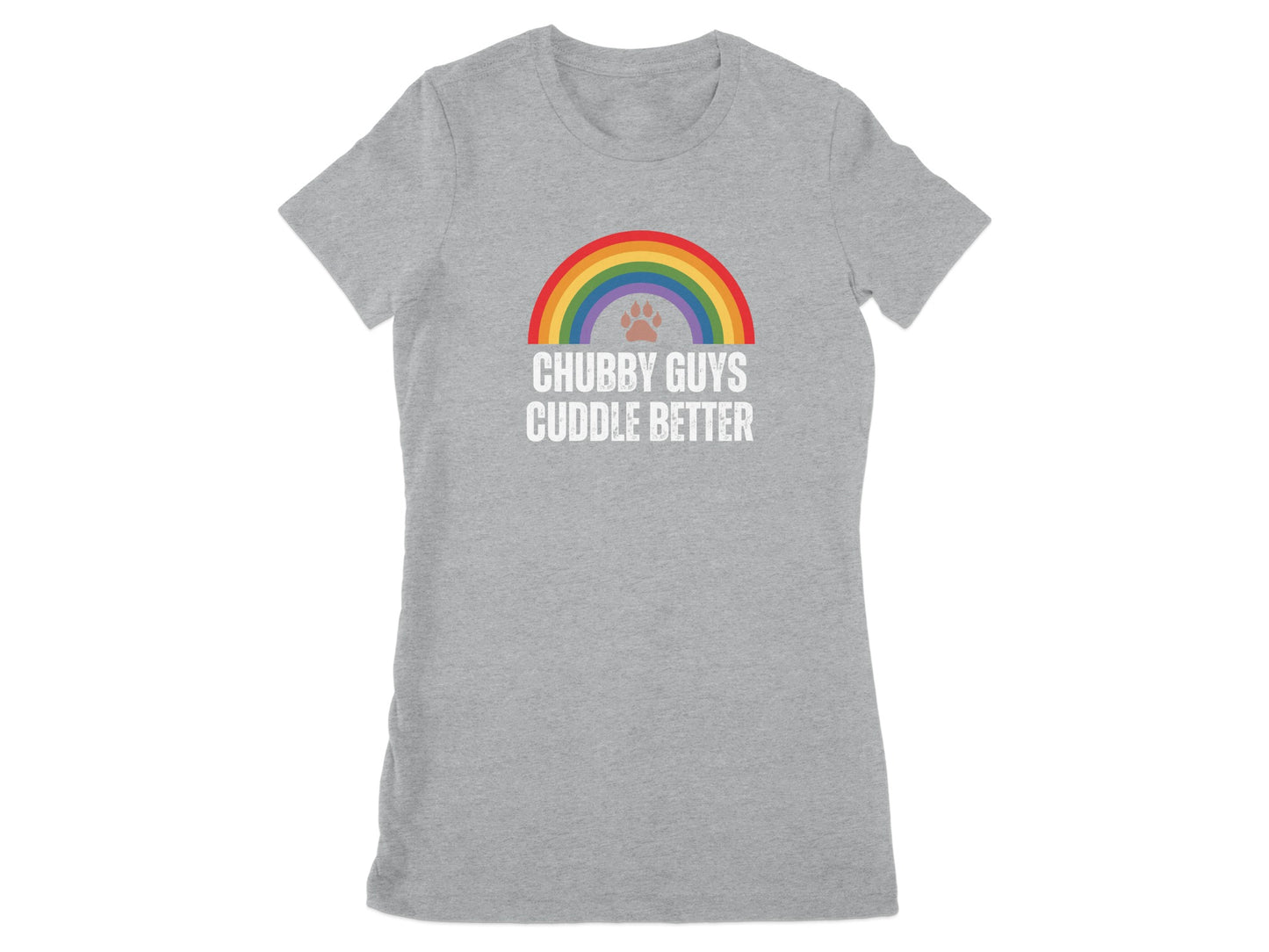 Chubby Guys Cuddle Better Rainbow Paw Print Shirt Product