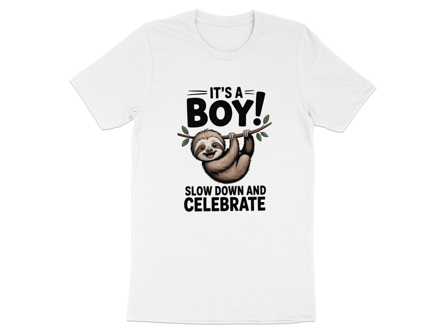 Celebrate It's A Boy Sloth Design T-Shirt product type