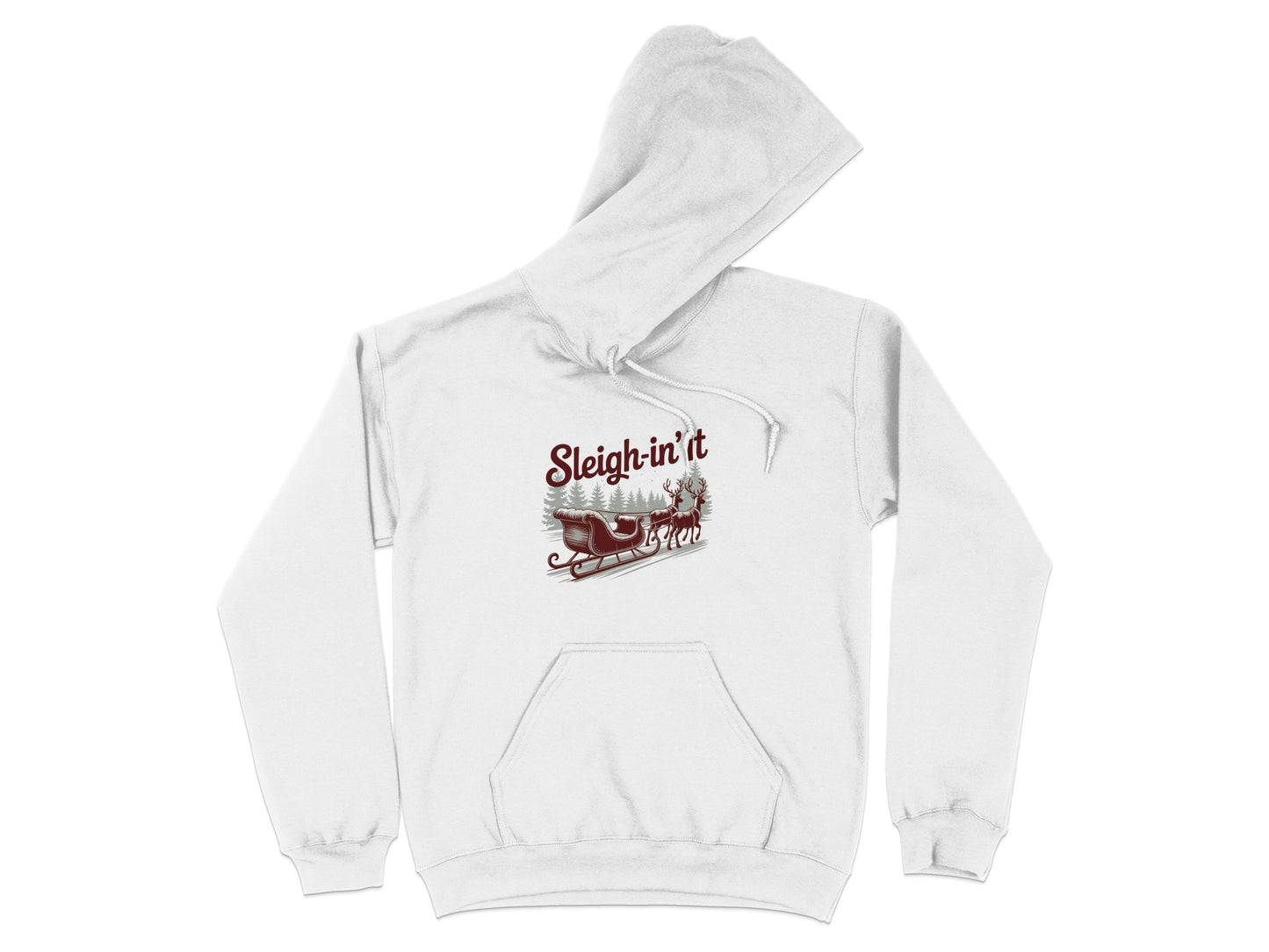 Sleigh-in' It Festive White Hoodie With Santa Design product