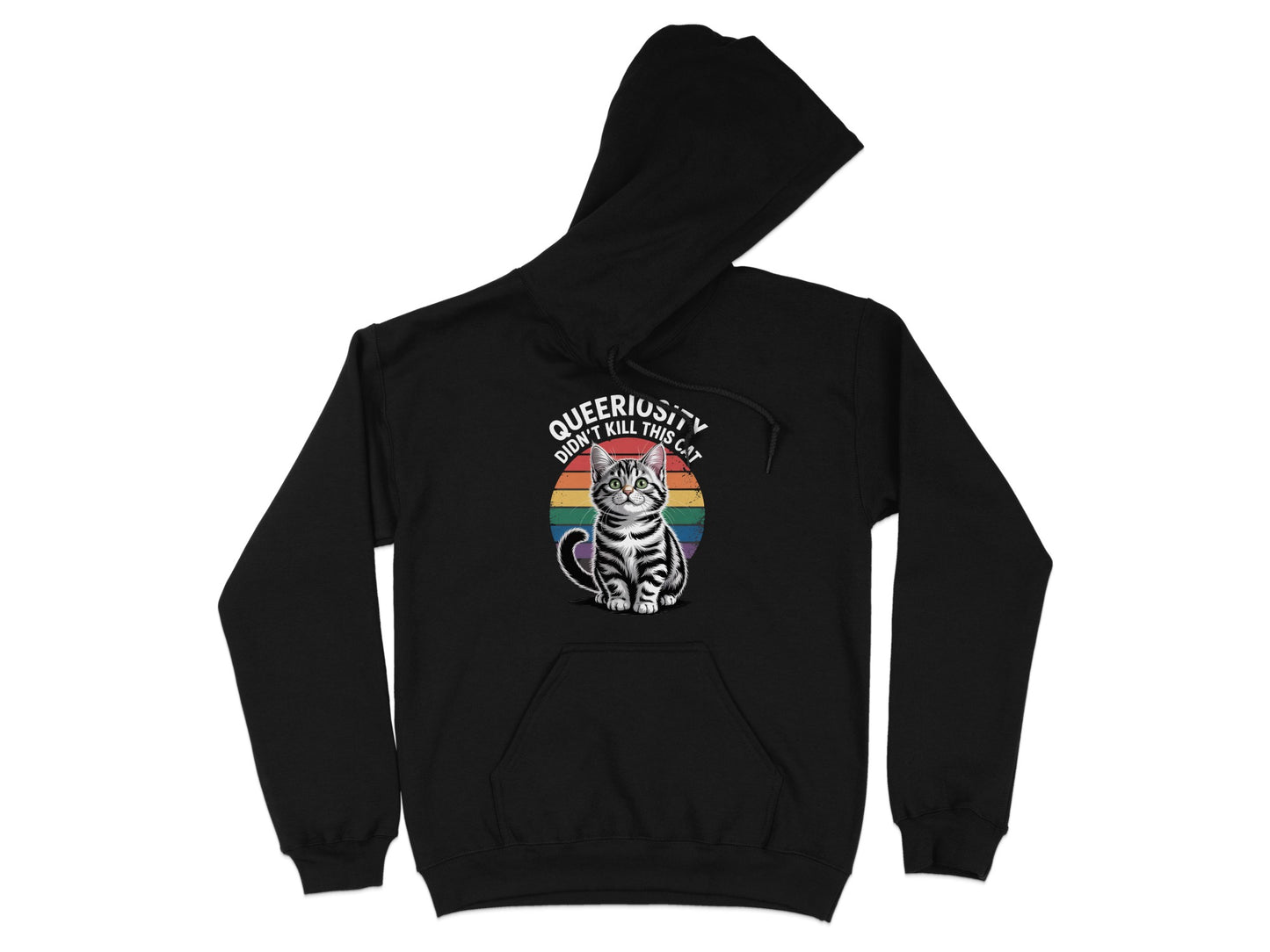 Unique Queeriosity Design Don't Kill Cat Hoodie product