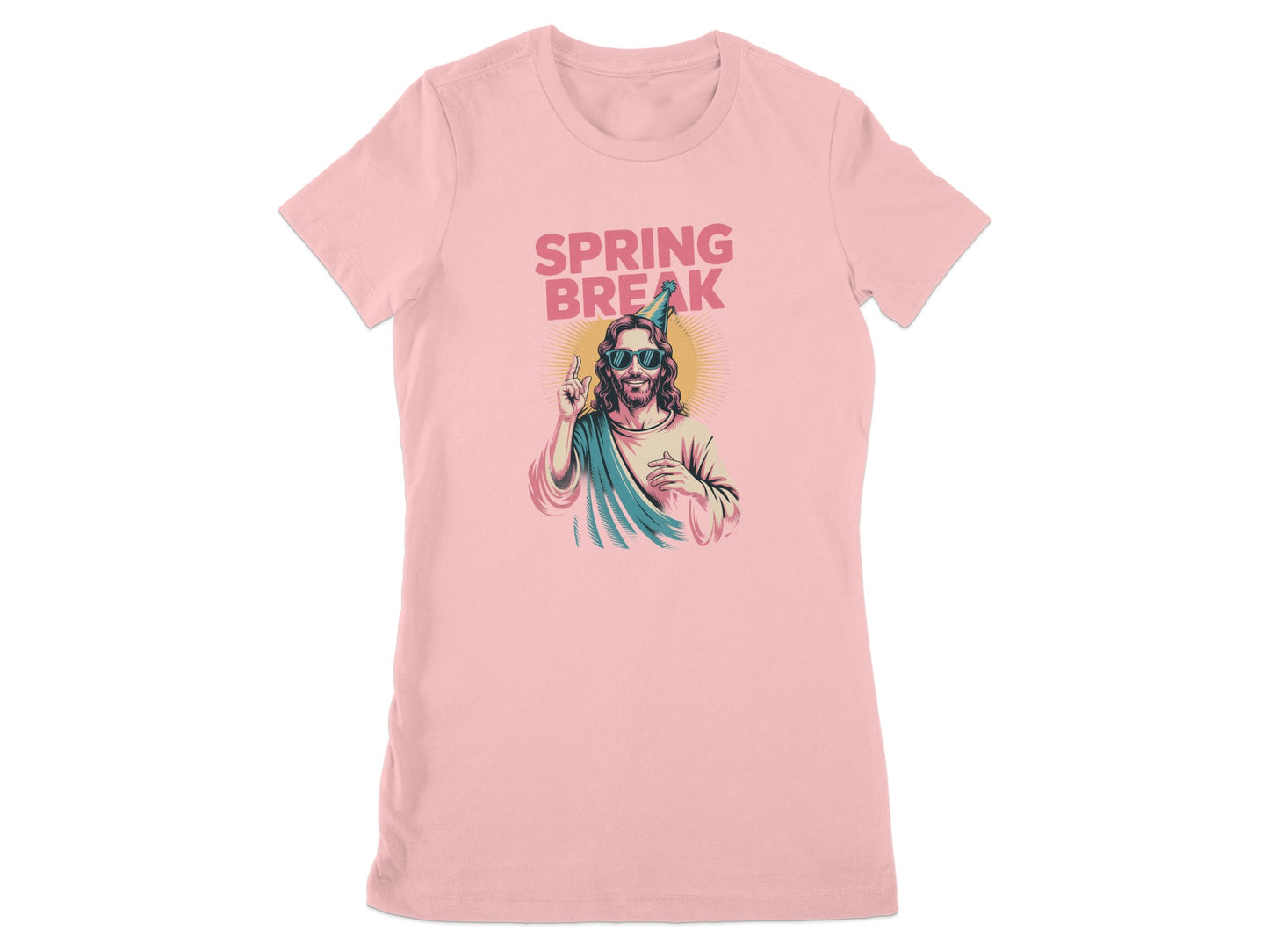 Spring Break Jesus Graphic Tee Shirt Fun Product