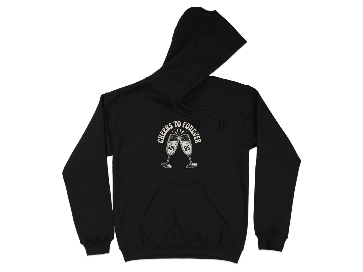 Cheers to Forever Design Black Hoodie product