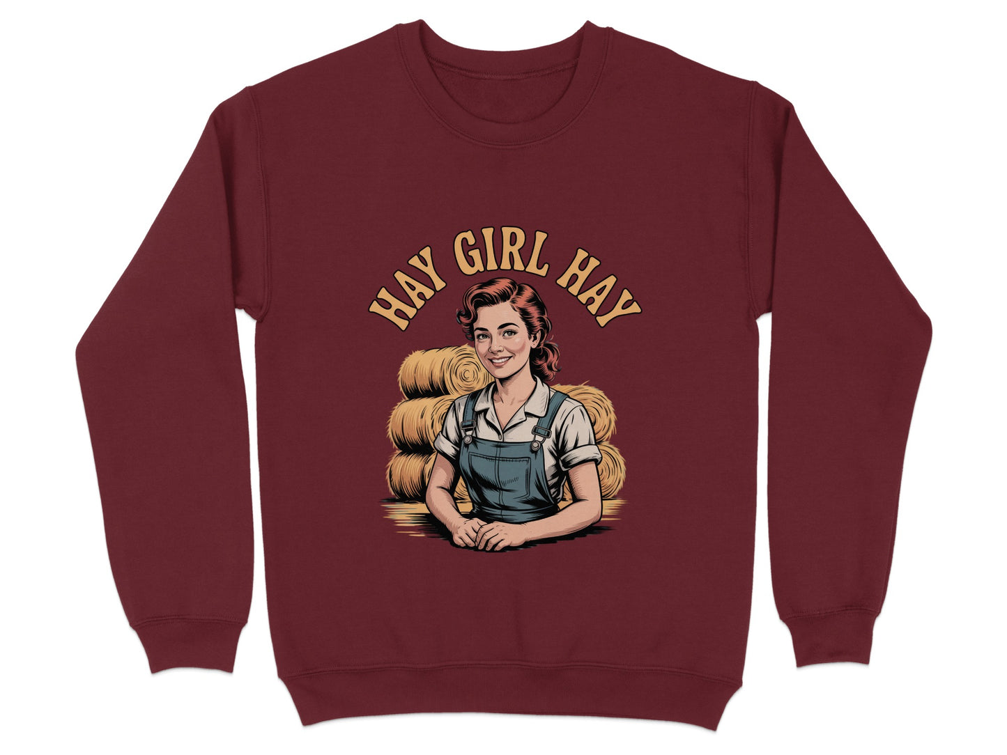 Hay Girl Hay Retro Style Graphic Sweatshirt product type