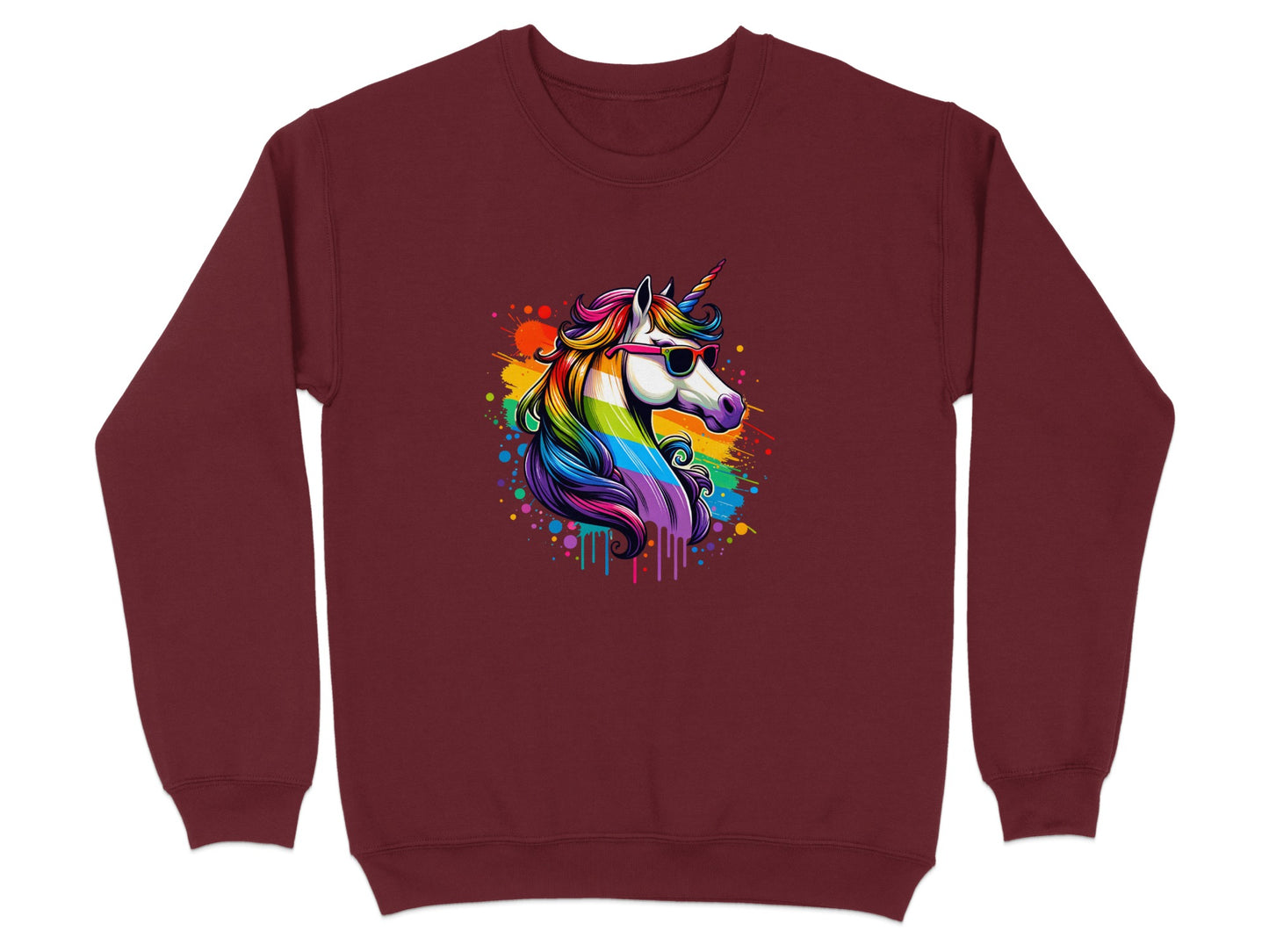 Vibrant Rainbow Unicorn with Sunglasses Sweatshirt product