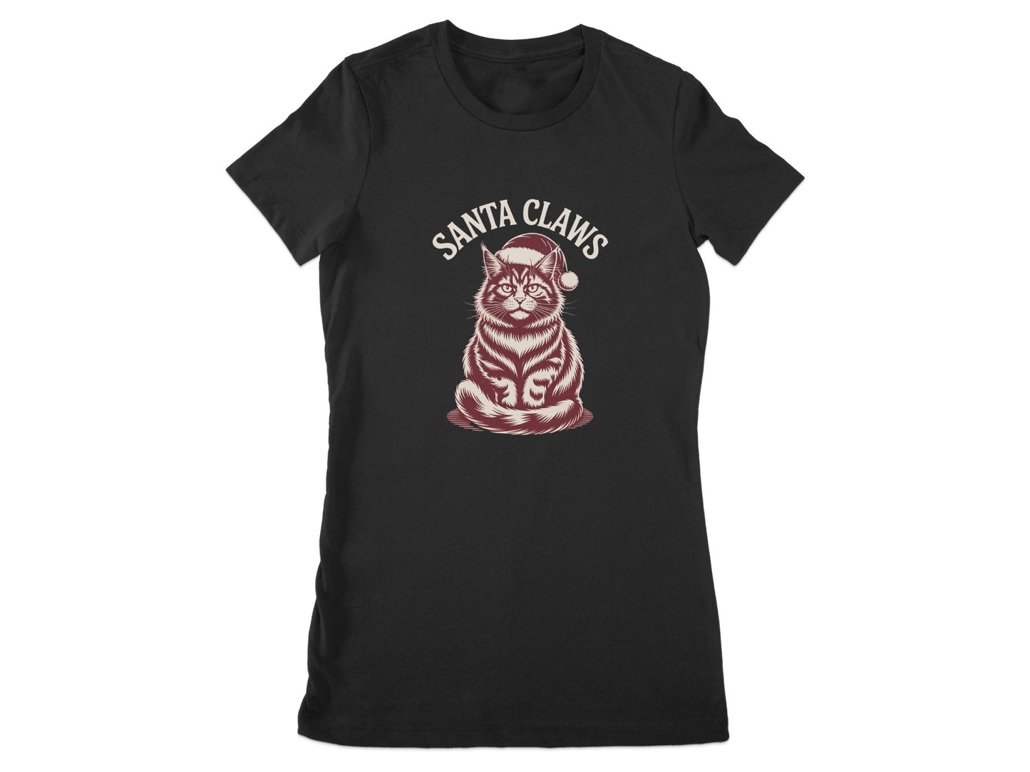 Santa Claws Cat in Santa Hat Graphic T-Shirt product type