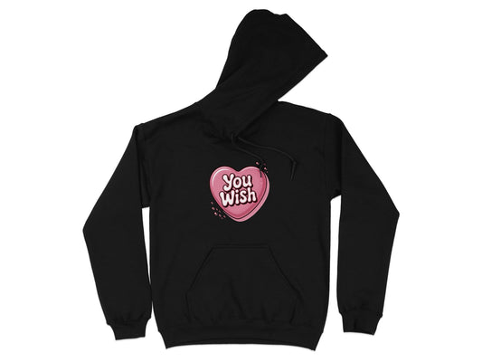 You Wish Heart Graphic Black Hooded Sweatshirt product type