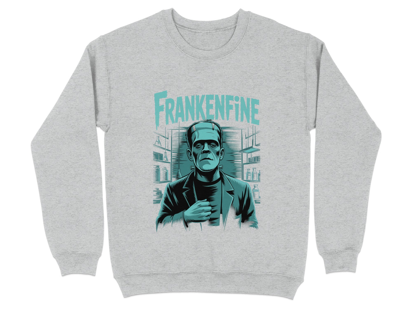 Frankenfine Grey Sweatshirt Halloween Product Type