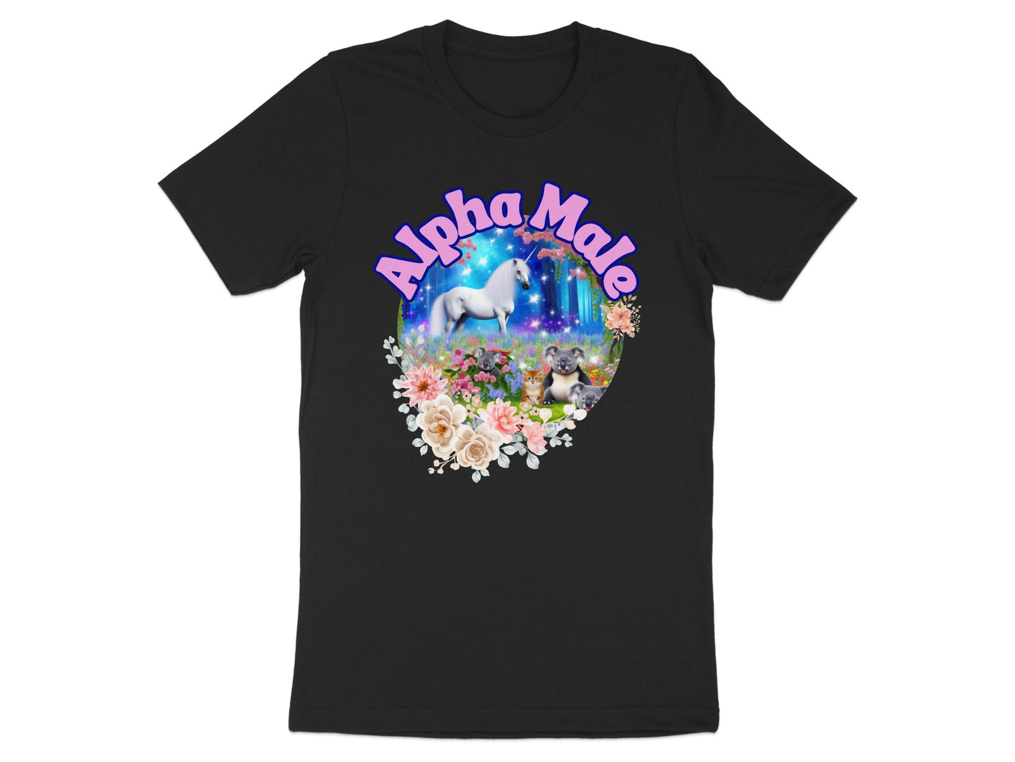 Alpha Male Unicorn with Cat Design T-Shirt product
