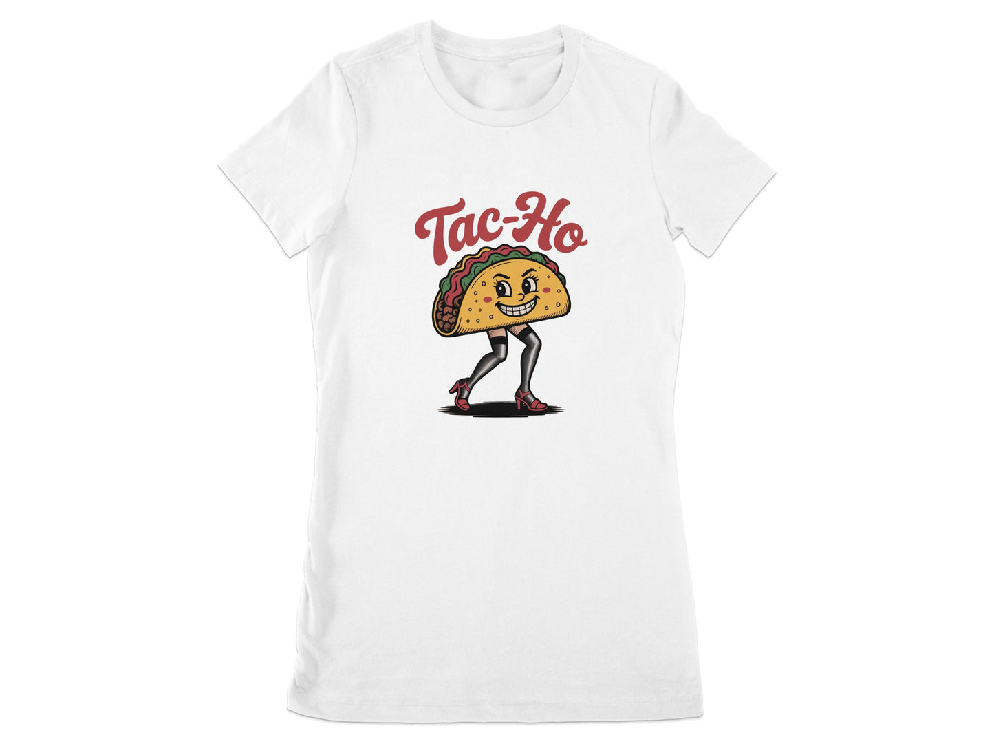 Cute Smiling Taco Printed White Tee product type