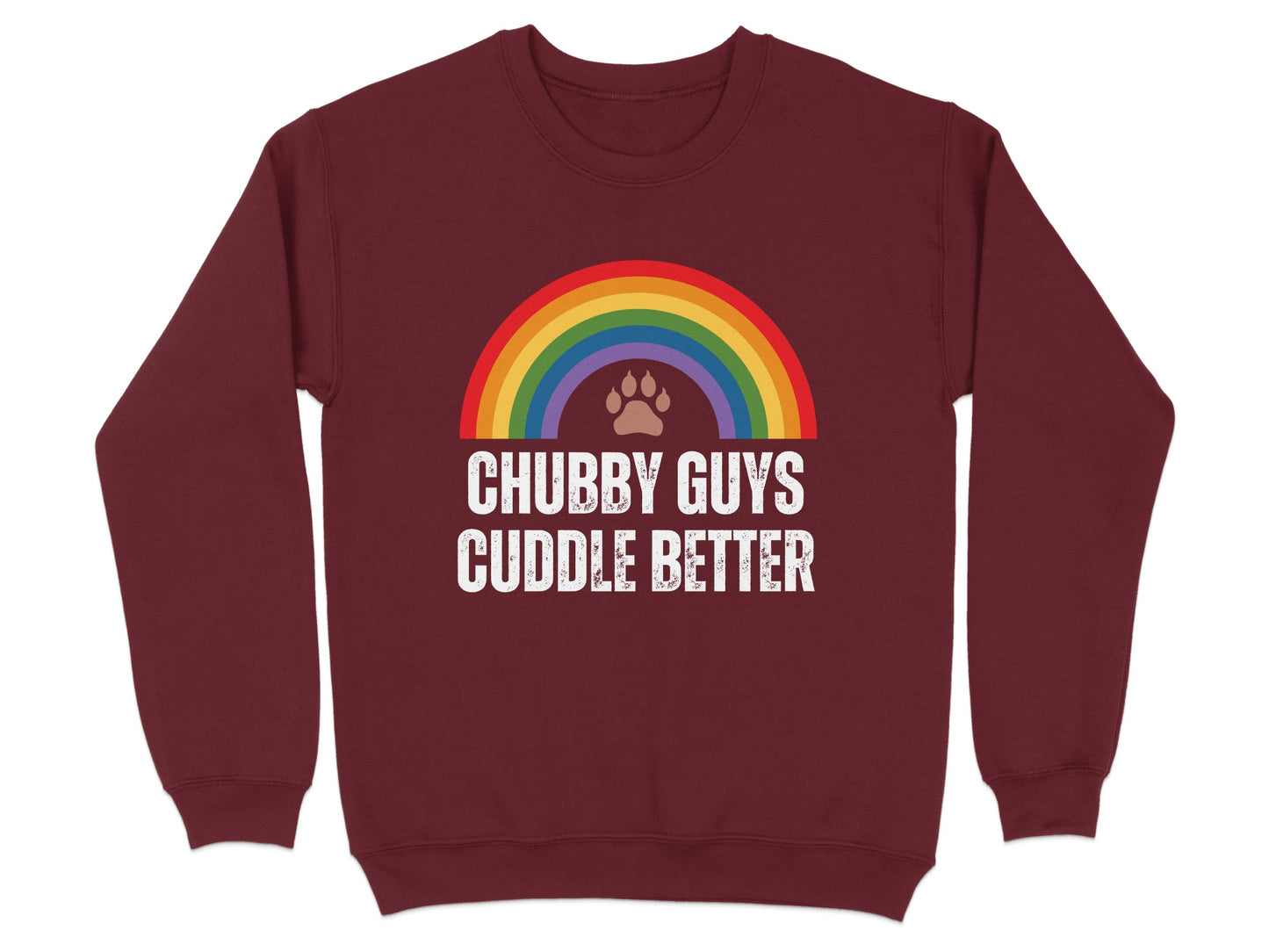 Chubby Guys Cuddle Better Rainbow Sweatshirt product type