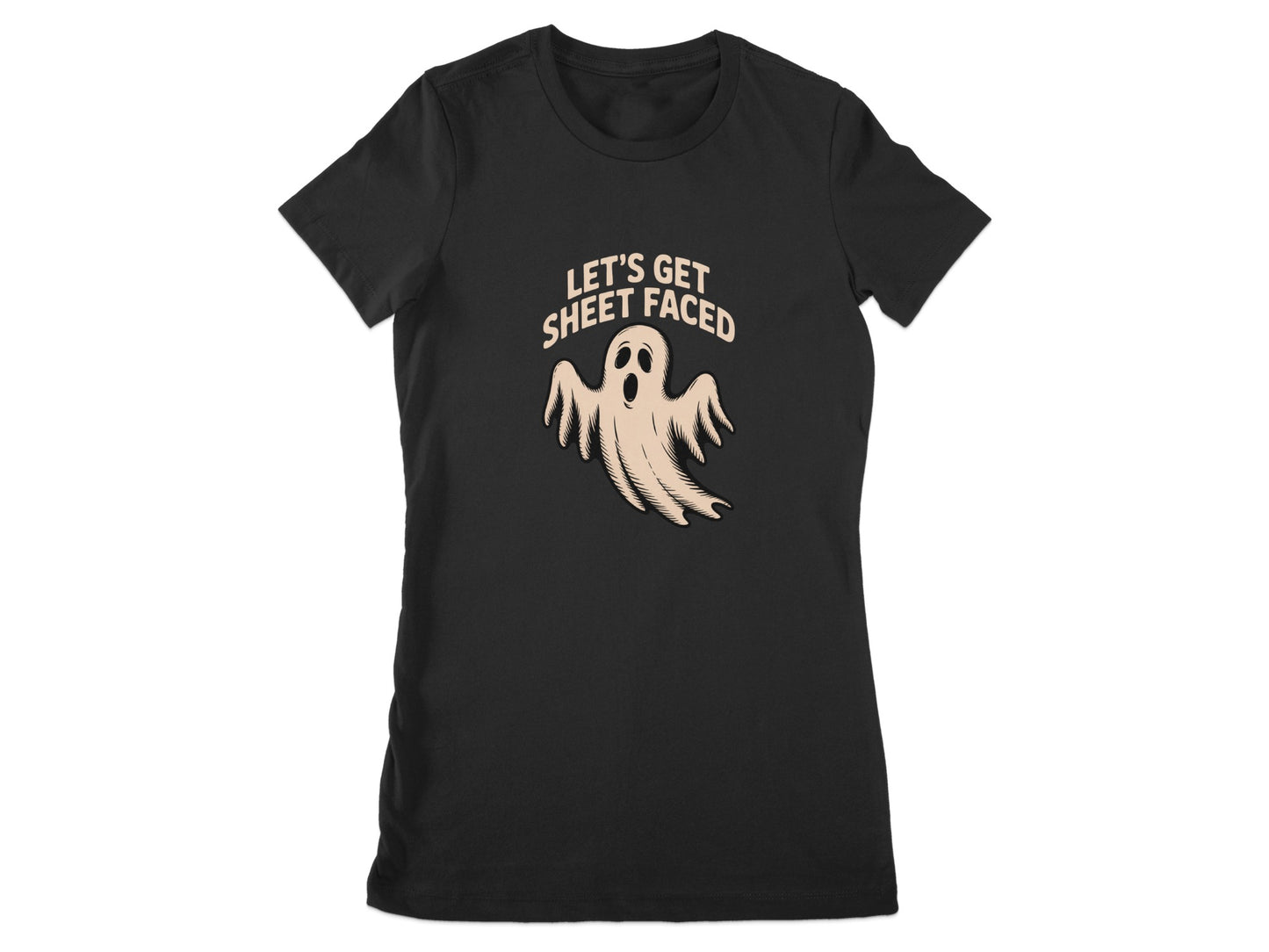 Let's Get Sheet Faced Ghost Themed T-Shirt Product