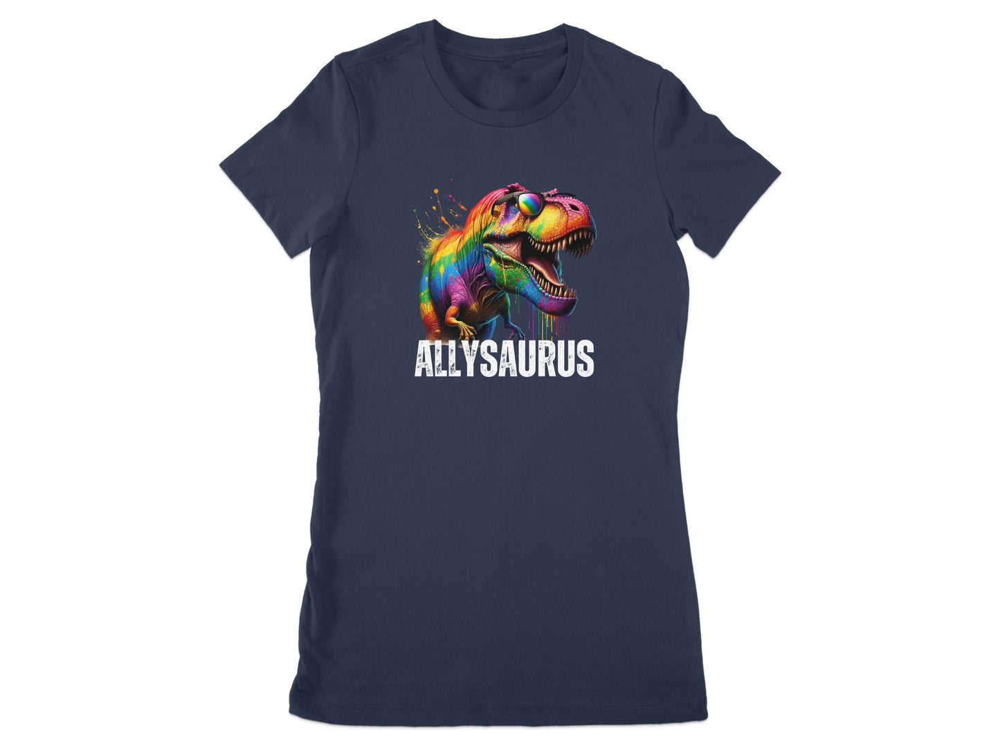 Colorful Rainbow Dinosaur Graphic T-Shirt product