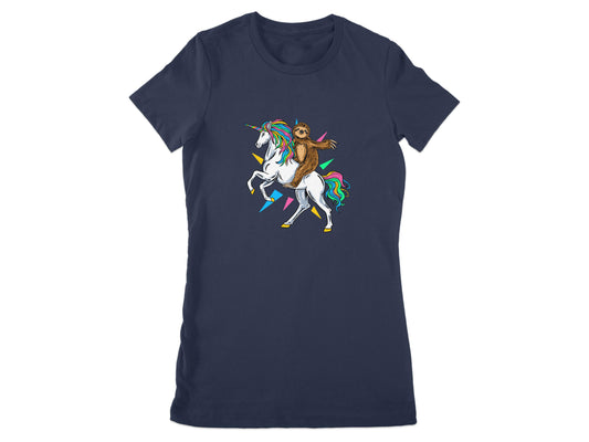 Funny Sloth Riding Unicorn Graphic T-Shirt product