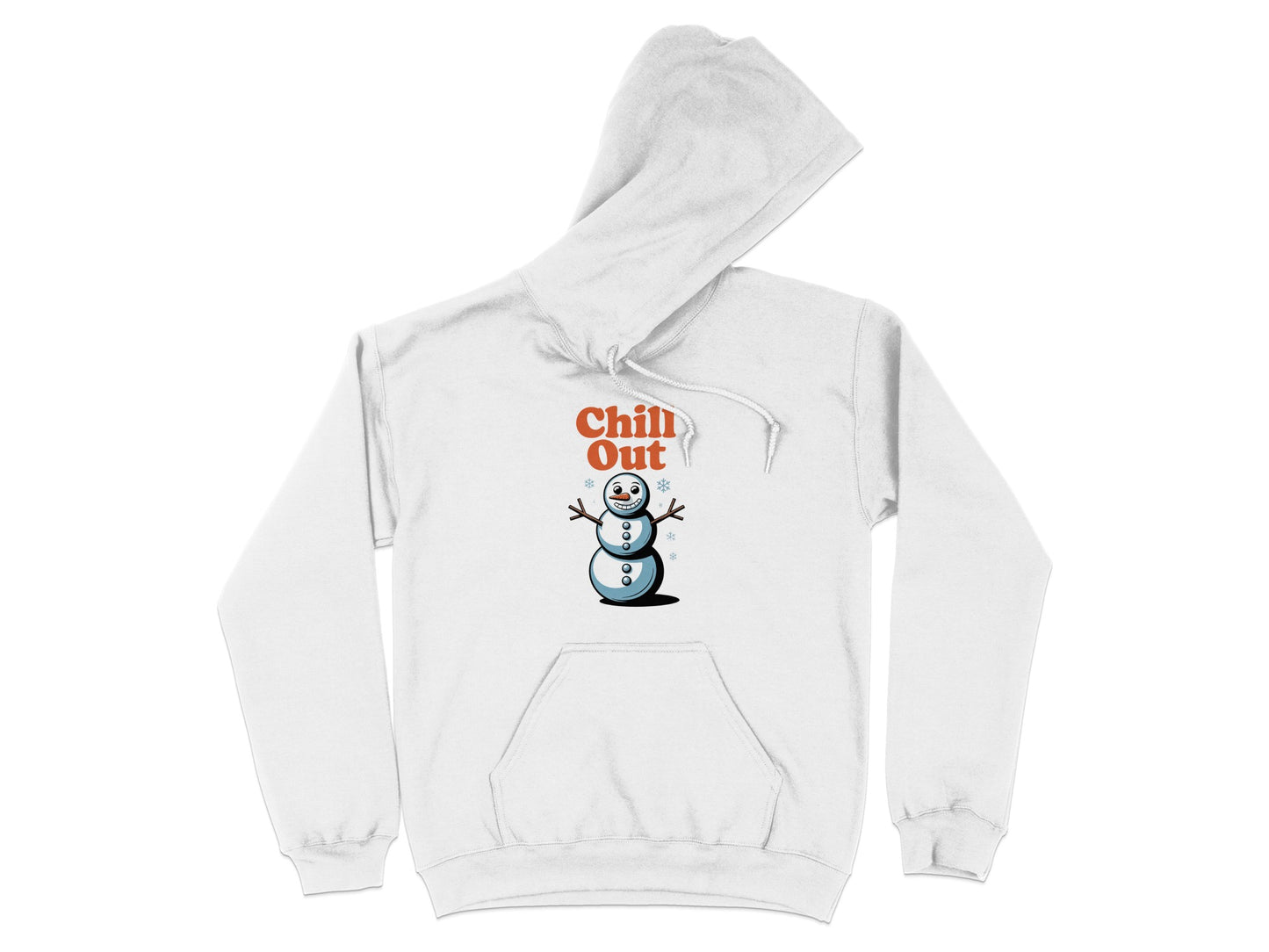 Chill Out Snowman Design White Hoodie product