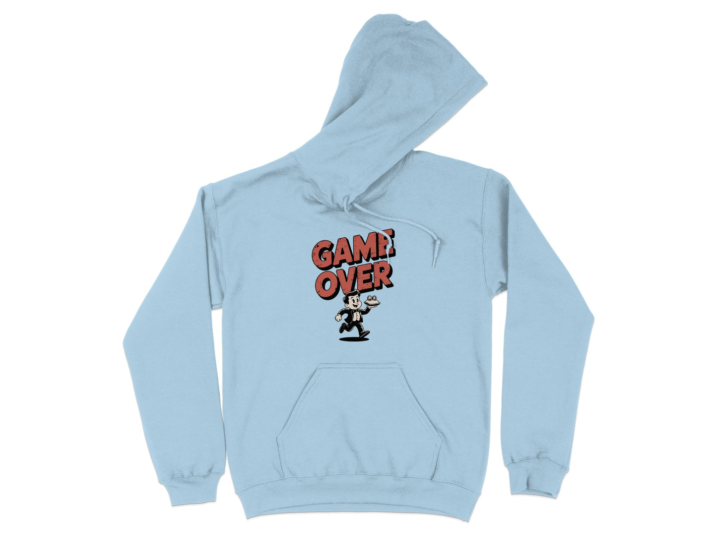 Retro Game Over Graphic Blue Hooded Sweatshirt product