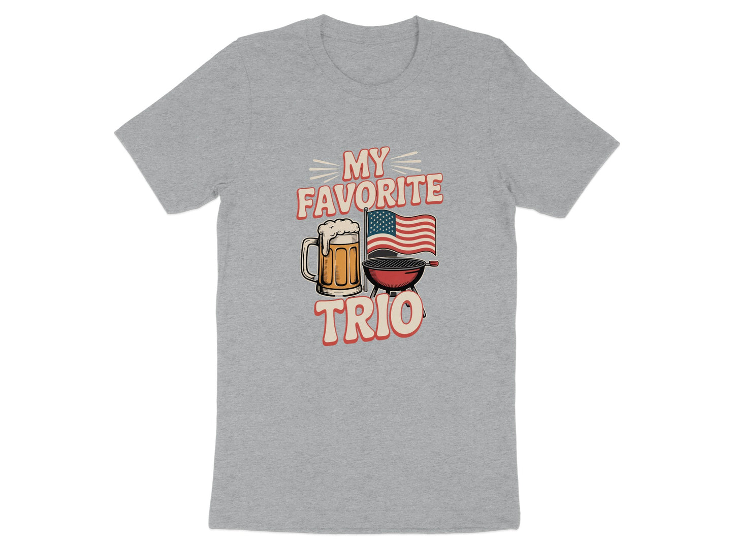 My Favorite Trio Beer American Flag BBQ T-shirt product