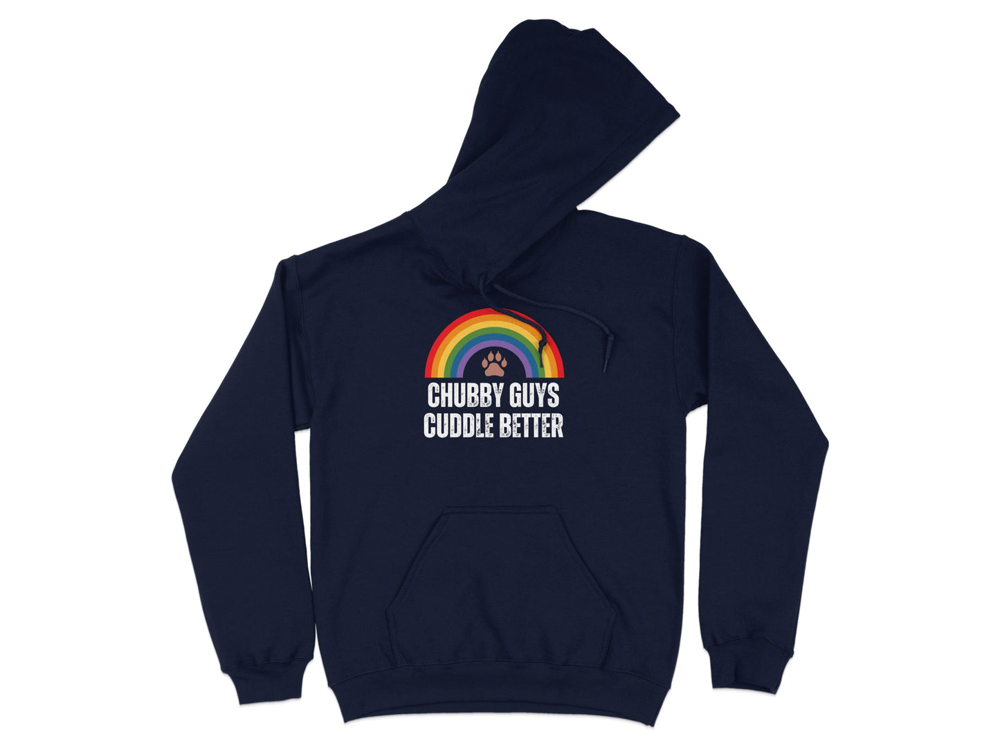 Chubby Guys Cuddle Better Rainbow Paw Print Hoodie product