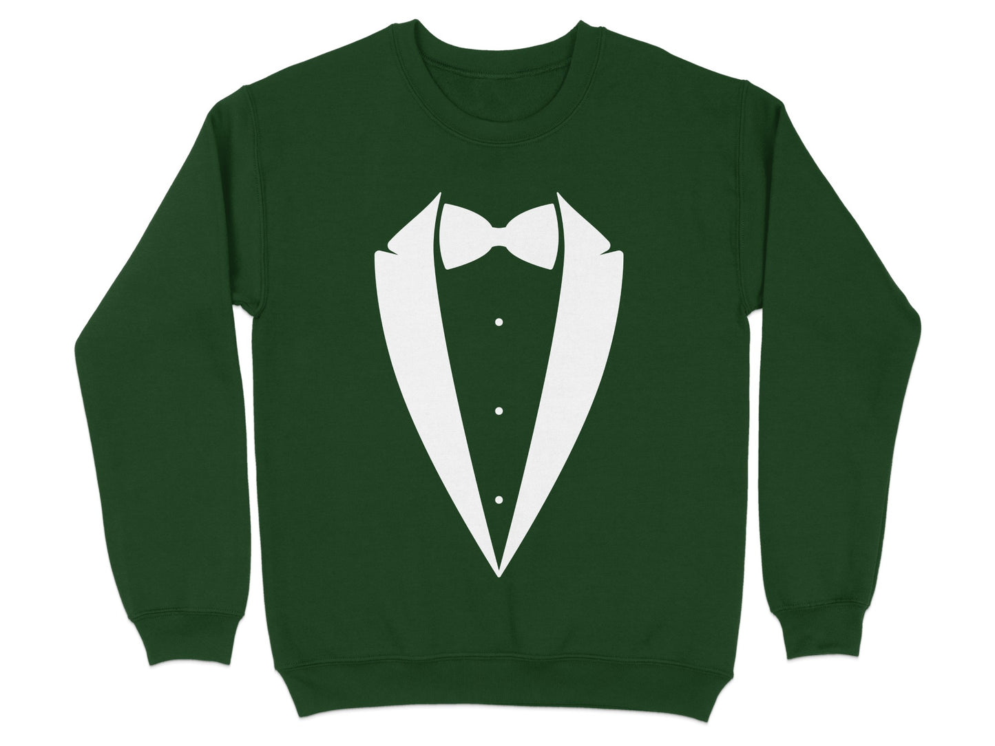 Stylish Green Tuxedo Bow Tie Crewneck Sweatshirt product