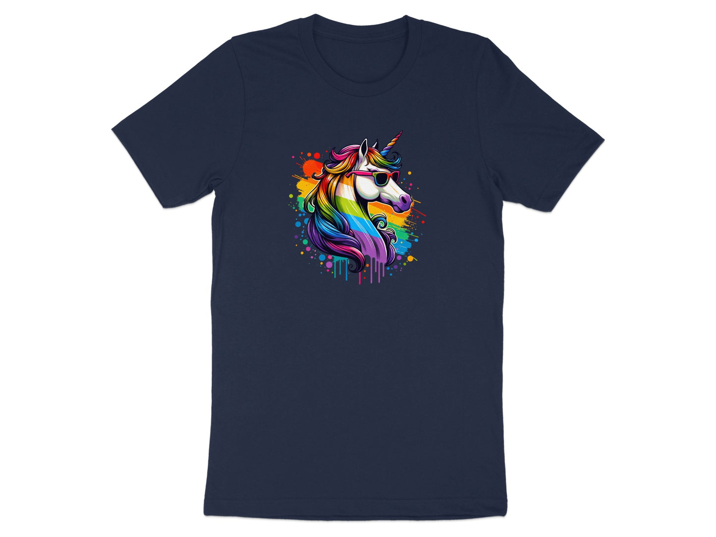 Vibrant Rainbow Unicorn with Sunglasses Graphic product
