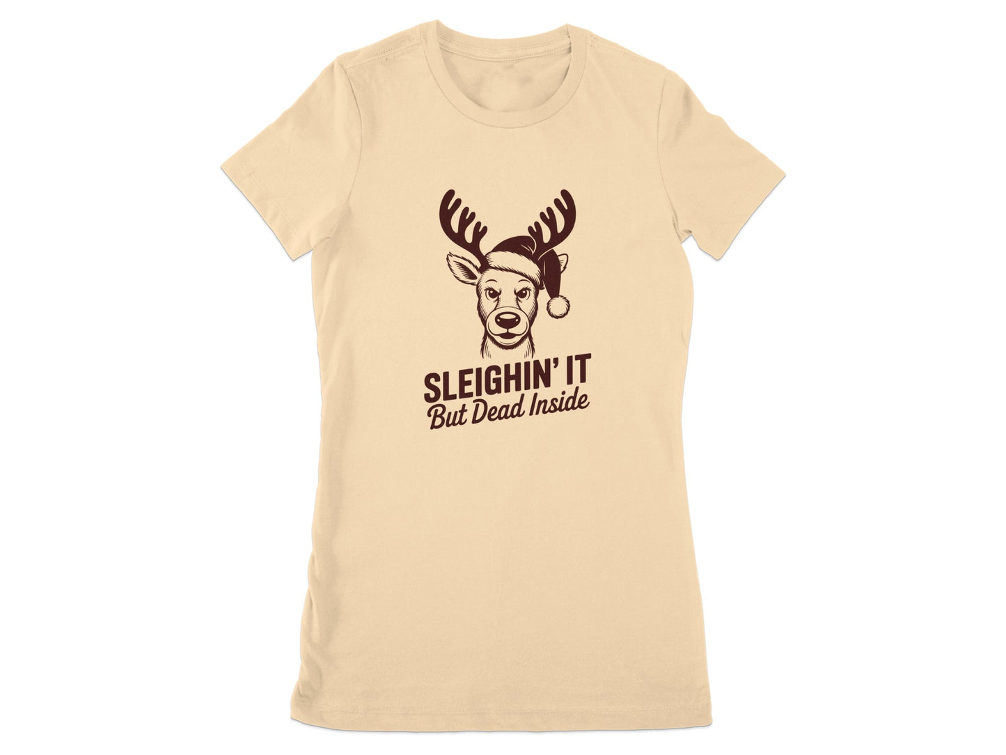 Sleighin' It But Dead Inside Reindeer Graphic Shirt