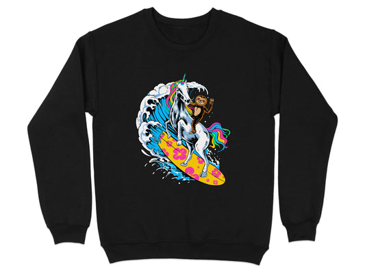 Surfing Unicorn with Rainbow Wave Sweatshirt product