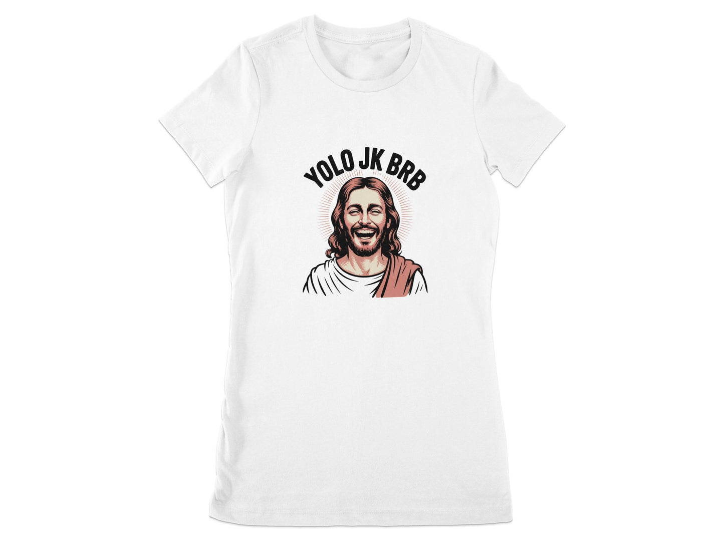 YOLO JK BRB Jesus Parody Graphic Tee Shirt product