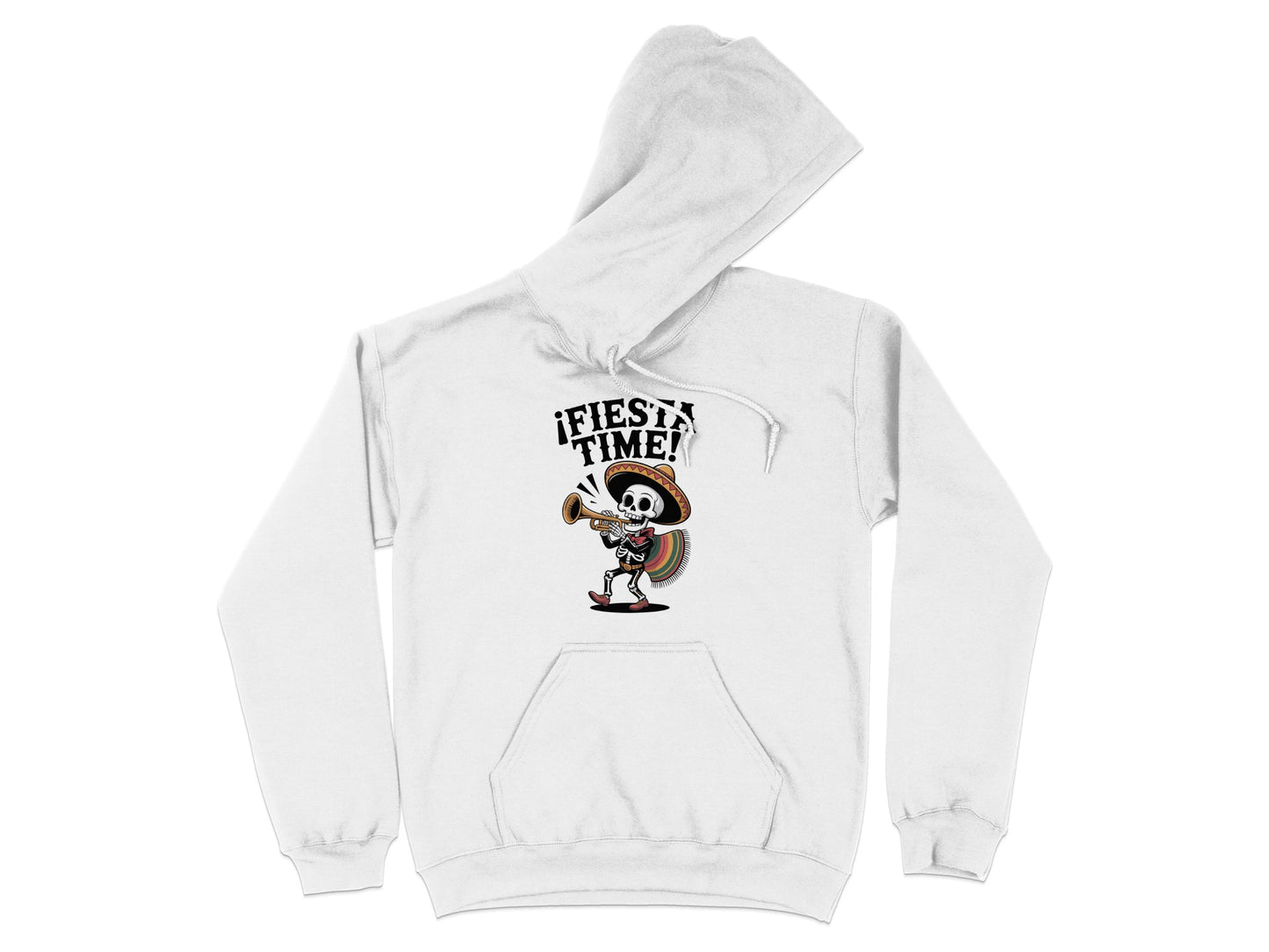 Fiesta Time Skeleton Graphic White Hoodie product