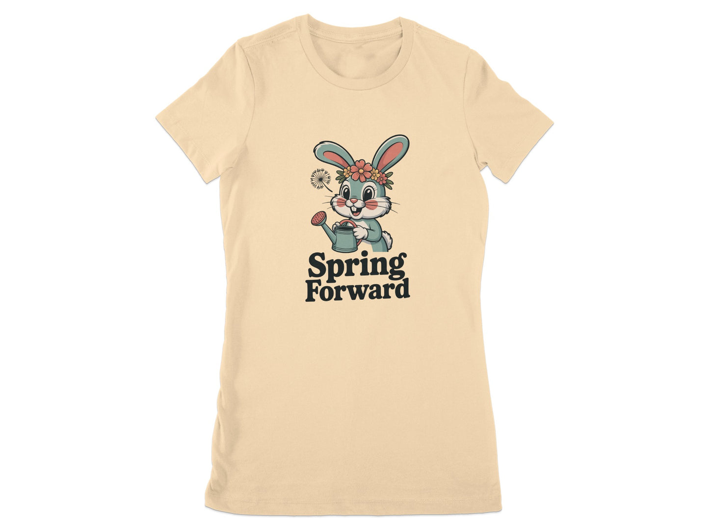 Spring Forward Bunny Watering Can Graphic T-Shirt