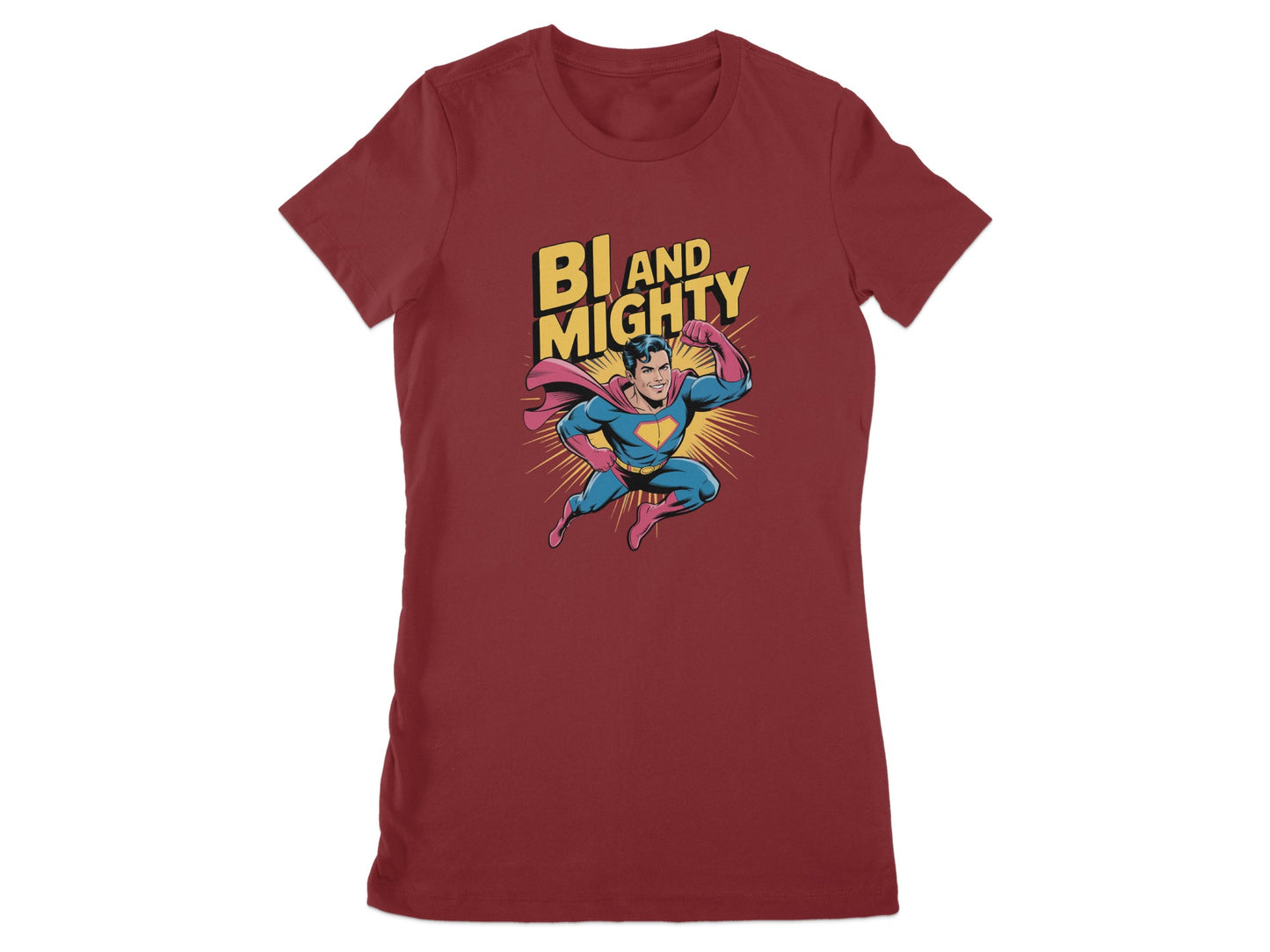 BI AND MIGHTY Superhero Design T-shirt product type