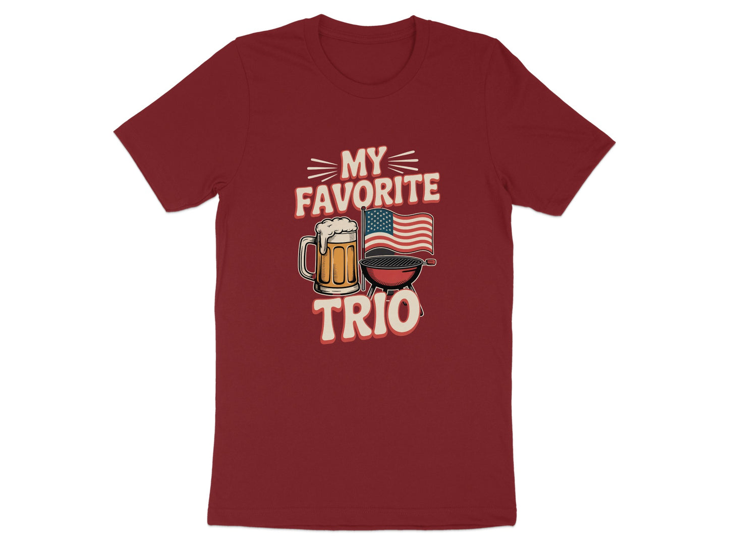 My Favorite Trio Beer BBQ And USA Flag T-shirt product