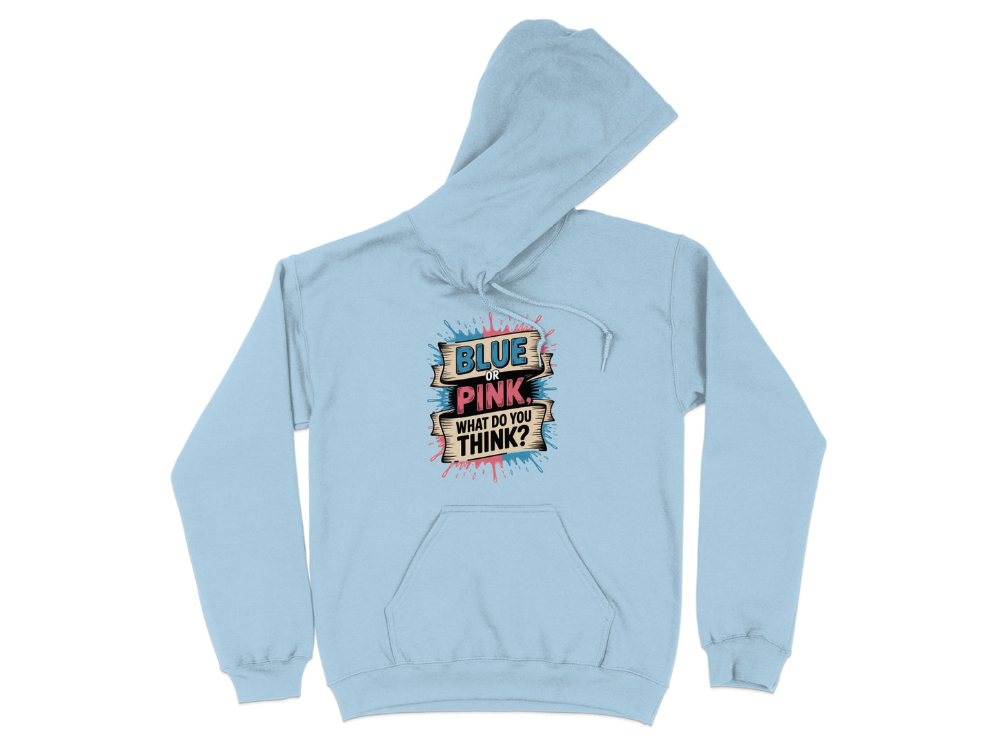 Blue Pink What Do You Think Printed Hoodie product type