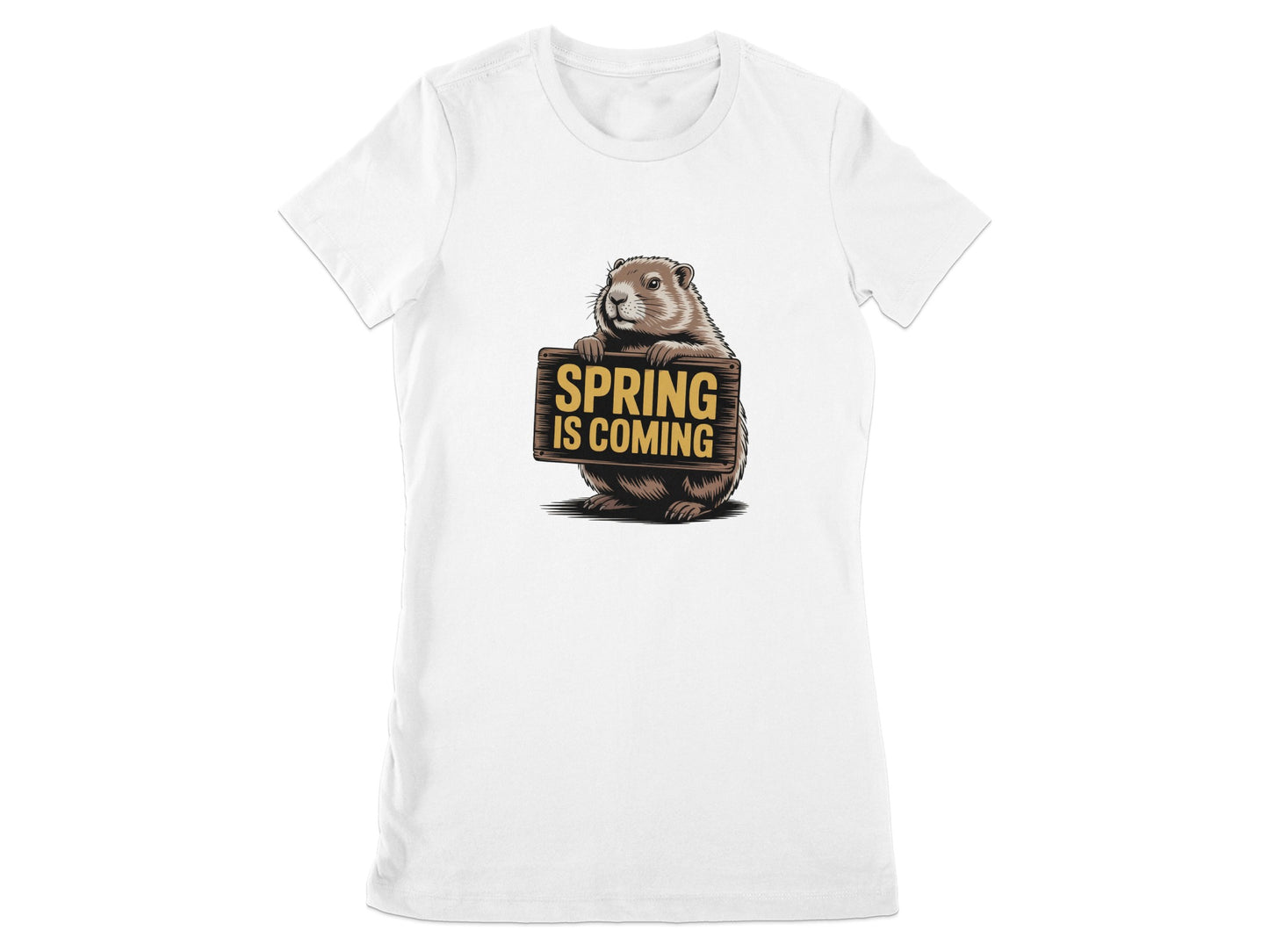 Spring Is Coming Groundhog Graphic T-Shirt product
