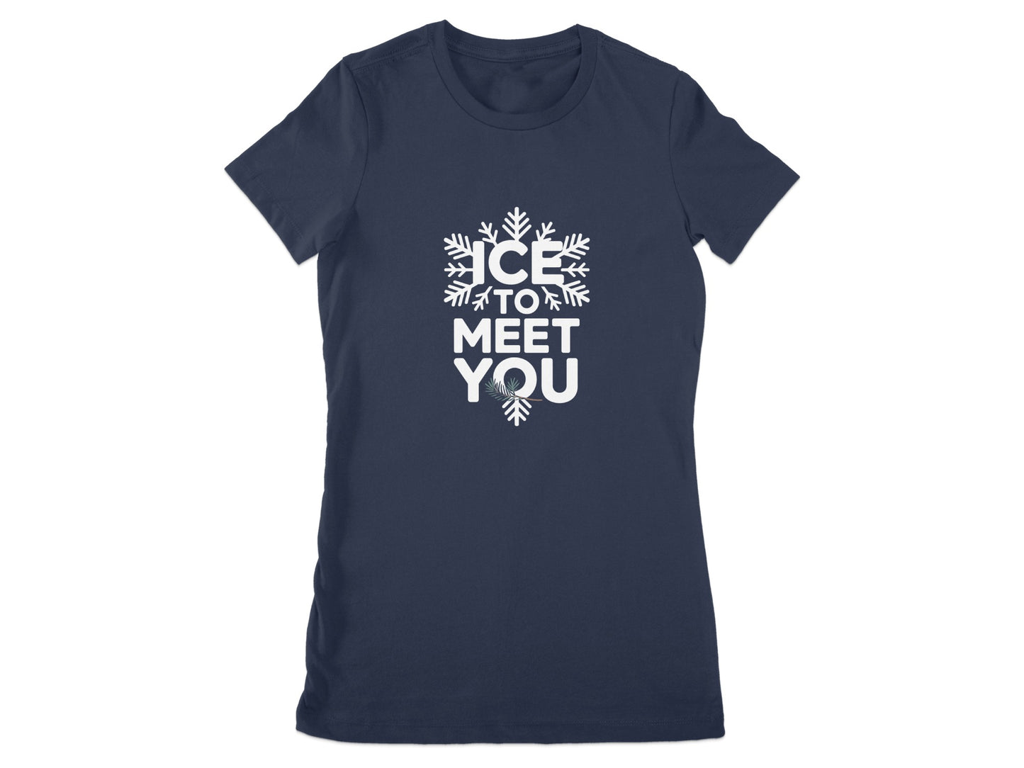 Ice to Meet You Snowflake Navy Blue T-Shirt product