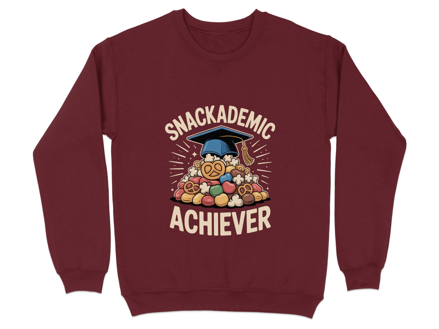 Snackademic Achiever Design Maroon Sweatshirt product type