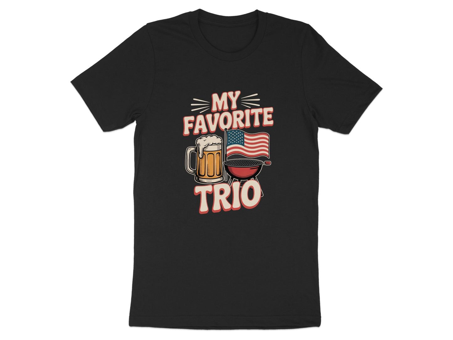 My Favorite Trio Beer Grill Flag T-Shirt product type