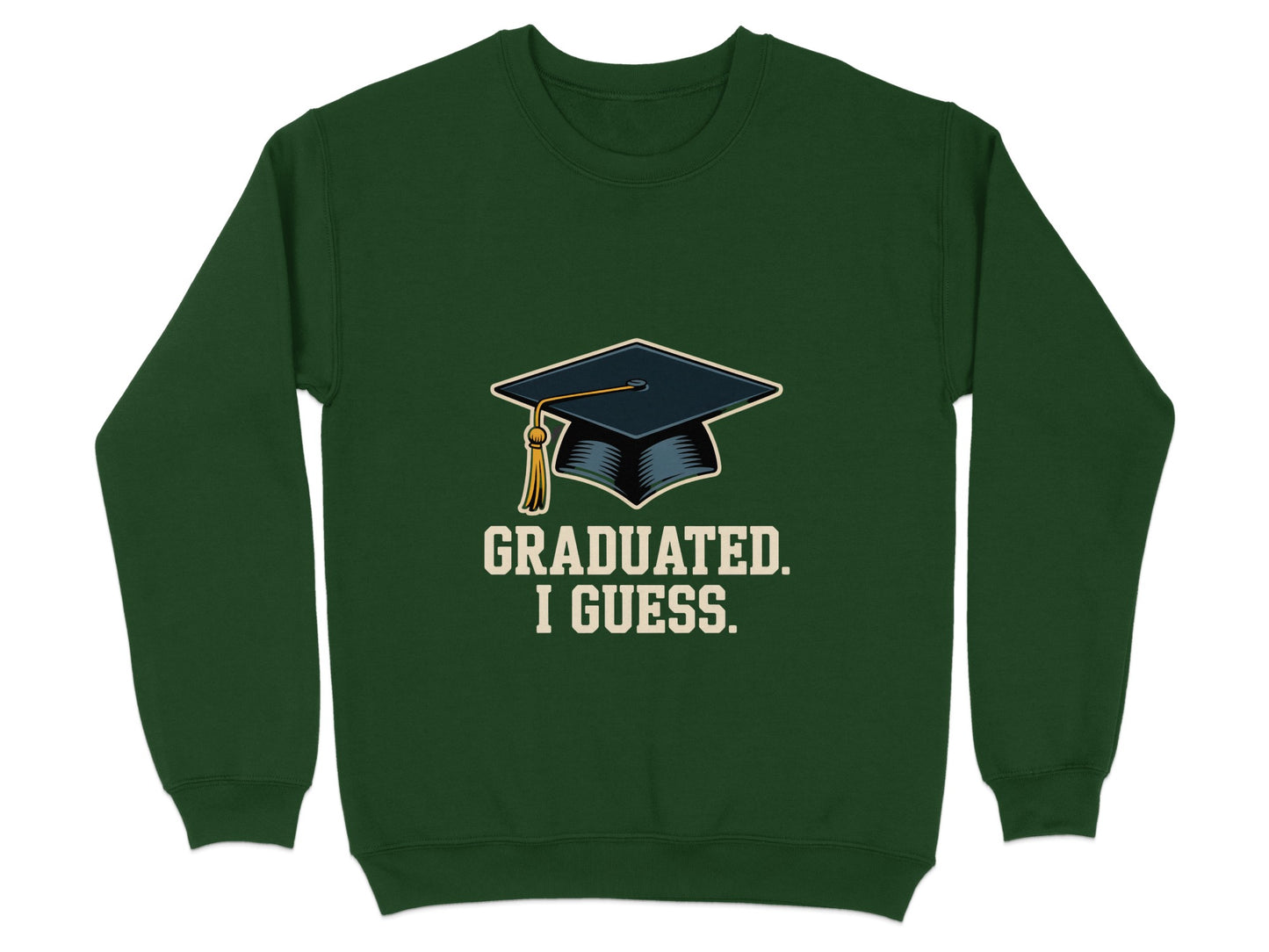 Graduated I Guess Funny Green Graphic Sweater product type