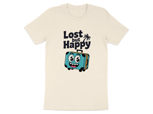 Lost but Happy Suitcase Illustration T-shirt product