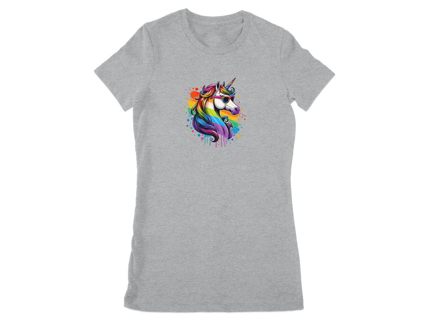 Vibrant Rainbow Unicorn Graphic Tee Shirt product