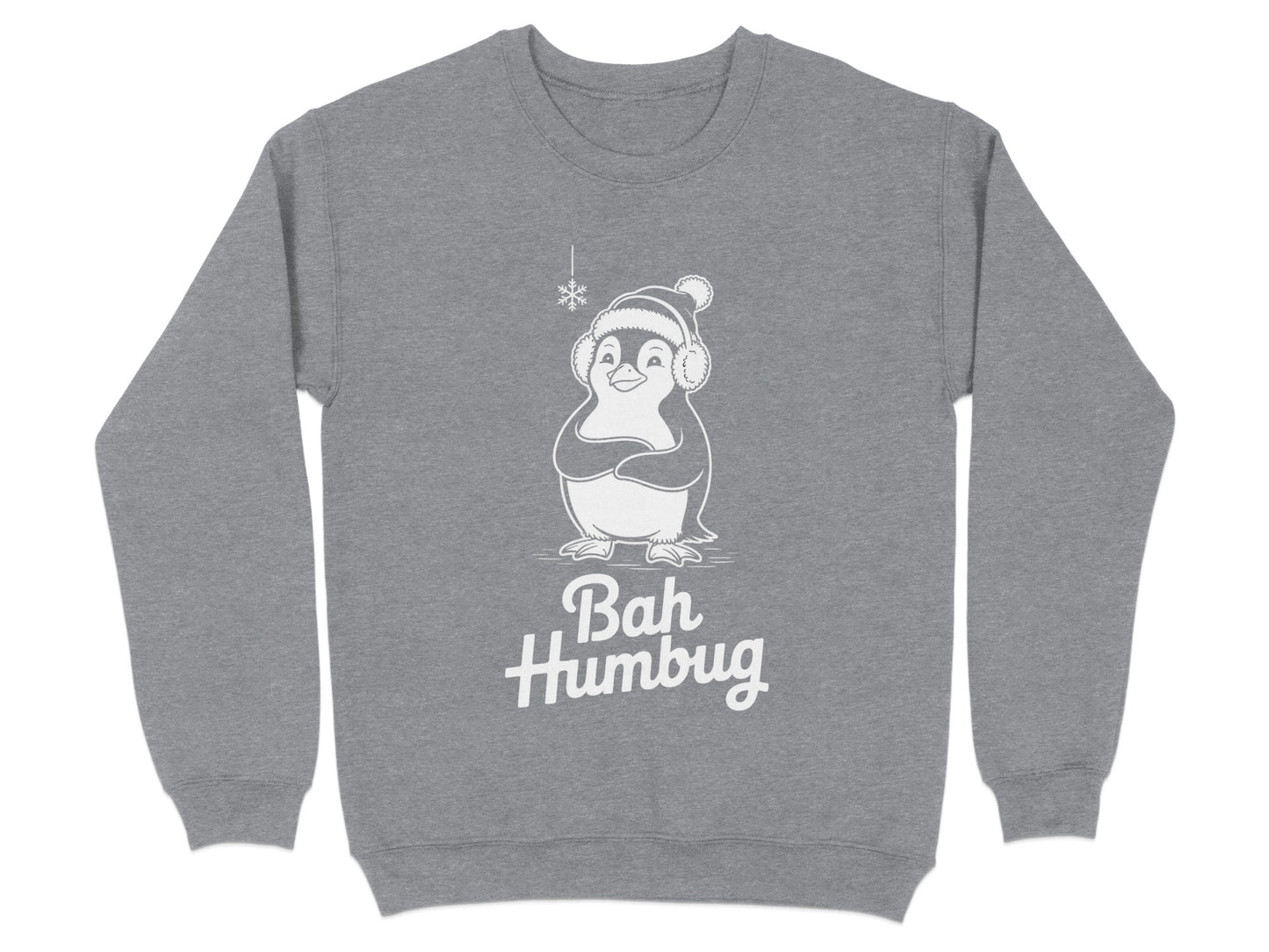 Bah Humbug Cute Penguin Gray Sweatshirt product