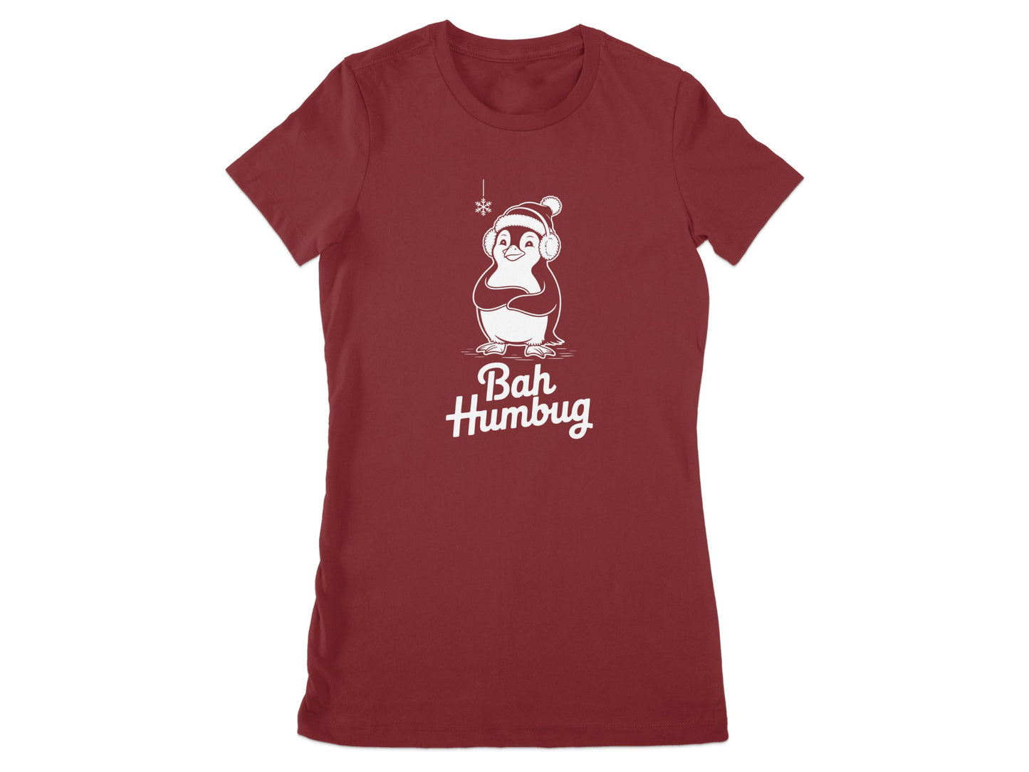 Bah Humbug Penguin Graphic Women's T-Shirt product type